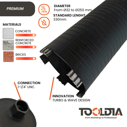 DIAMOND CORE DRILL BIT - DRY USE - Tooldia